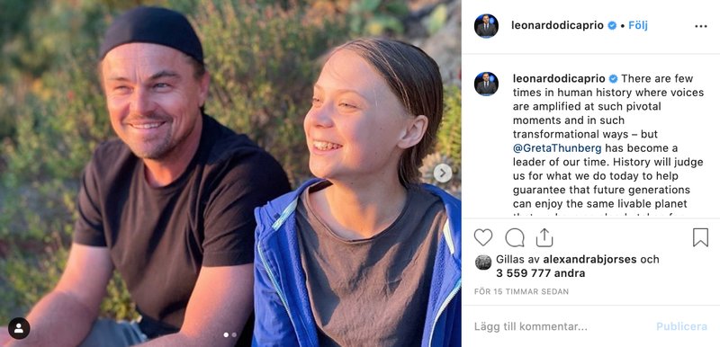 Leonardo DiCaprio och Greta Thunberg Leonardo DiCaprio och Greta Thunberg